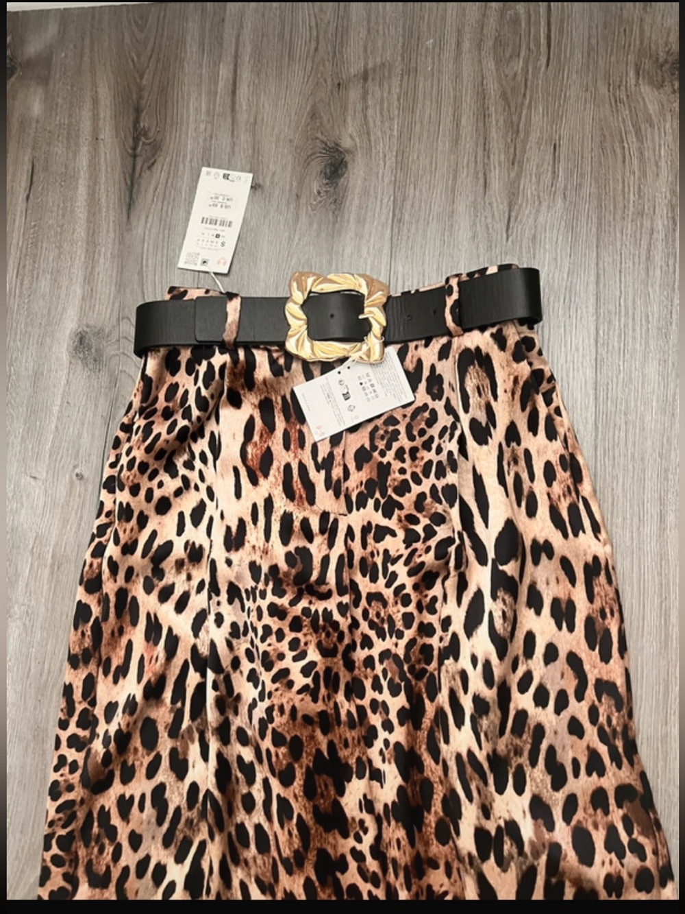 Zara Leopard-Print Wide-Leg Pants in Brown and Black - Picture 4 of 6